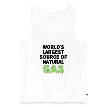 Weltweit größte Quelle für Gas Lustiger Spruch - Männer Premium Bio Tank Top - Weiß - Vorne - Michal (187cm)