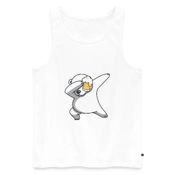 dab dabbing eisbär bier nordpol lustige tshirts 30 - Männer Premium Bio Tank Top - Weiß - Vorne - AI Model Male 178 light (178cm)