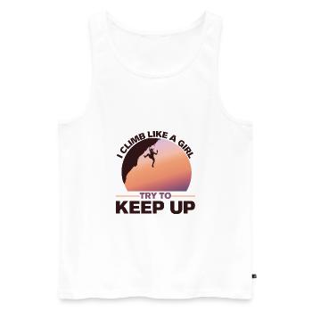 I Climb Like A Girl Rock Climbing Girl - Men's Premium Organic Tank Top - white - Front - AI Model Male 178 light (178cm)
