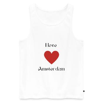 ce design est fait avec amour et passion - Débardeur bio Premium Homme - blanc - Devant - Michal (187cm)