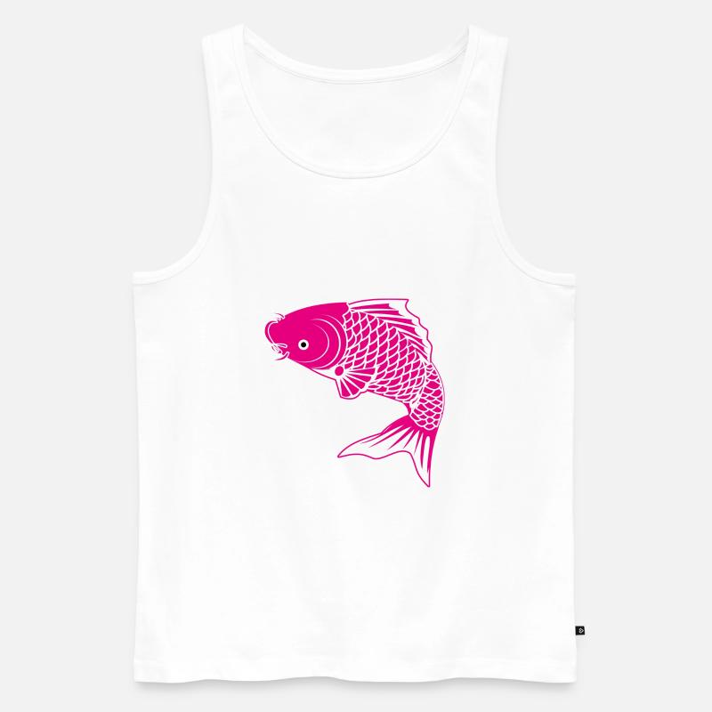 Fisch - Männer Premium Bio Tank Top - Weiß