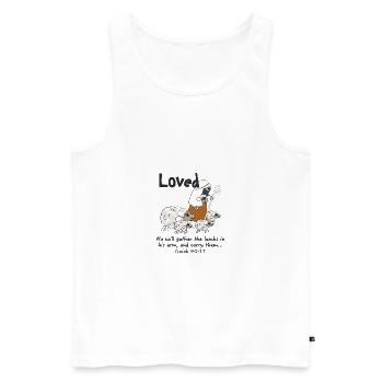 Le design chrétien aimait les moutons avec le bien - Débardeur bio Premium Homme - blanc - Devant - AI Model Male 178 light (178cm)