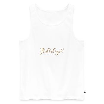 Christian Design Hallelujah - Men's Premium Organic Tank Top - white - Front - Michal (187cm)