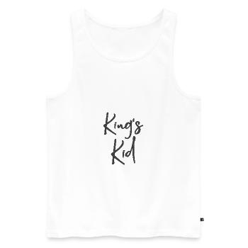Christian Design King’s Kid - Débardeur bio Premium Homme - blanc - Devant - AI Model Male 178 light (178cm)