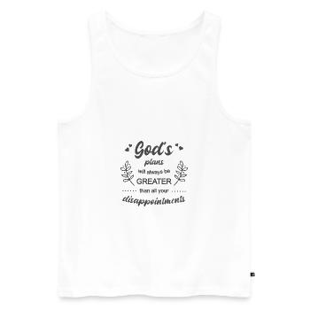 Les plans de Dieu sont plus grands que nos plans chrétiens - Débardeur bio Premium Homme - blanc - Devant - Michal (187cm)