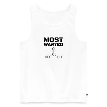 Most Wanted Kohlensäure H2CO3 Lustiger Spruch - Männer Premium Bio Tank Top - Weiß - Vorne - AI Model Male 178 light (178cm)