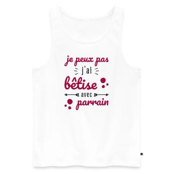 I Can't I Messed Up With Godfather Humor Gift - Men's Premium Organic Tank Top - white - Front - Michal (187cm)
