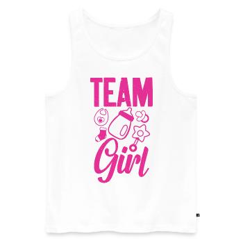 Team Girl Baby Sex Reveal - Débardeur bio Premium Homme - blanc - Devant - AI Model Male 178 light (178cm)