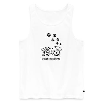 Hundebesitzer - Männer Premium Bio Tank Top - Weiß - Vorne - Michal (187cm)