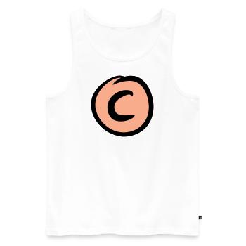 Copyright Zeichen. © Copy Symbol. Handgezeichnet. - Männer Premium Bio Tank Top - Weiß - Vorne - AI Model Male 178 light (178cm)
