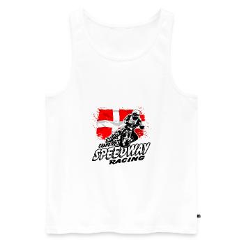 Speedway - Denmark Flag - Männer Premium Bio Tank Top - Weiß - Vorne - AI Model Male 178 light (178cm)