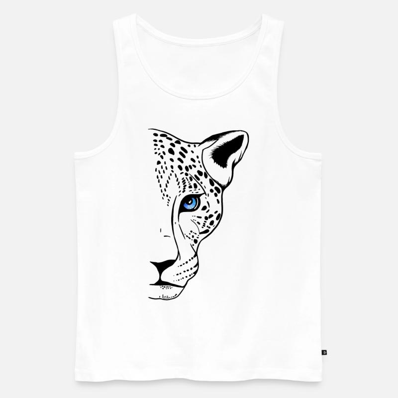 Schneeleopard - Männer Premium Bio Tank Top - Weiß