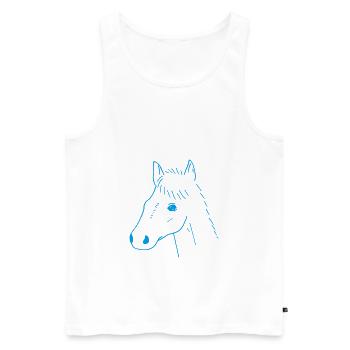 Horse Head Drawing - Men's Premium Organic Tank Top - white - Front - AI Model Male 178 light (178cm)