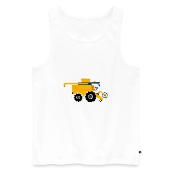 Combine harvester Farmer, Agriculture - Men's Premium Organic Tank Top - white - Front - Michal (187cm)