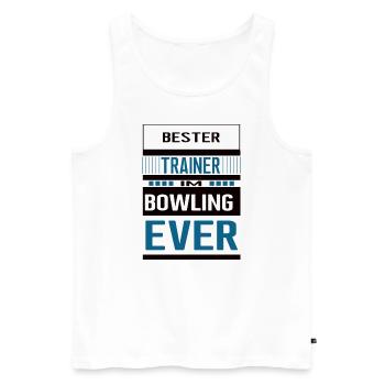 Bowling Trainer Bester Bowlingtrainer Coach - Männer Premium Bio Tank Top - Weiß - Vorne - AI Model Male 178 light (178cm)