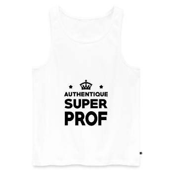 Authentique Super Prof - Débardeur bio Premium Homme - blanc - Devant - Michal (187cm)