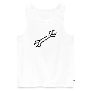 Wrench, hand-drawn - Men's Premium Organic Tank Top - white - Front - AI Model Male 178 light (178cm)