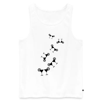 Cocktail Icon - Männer Premium Bio Tank Top - Weiß - Vorne - Michal (187cm)
