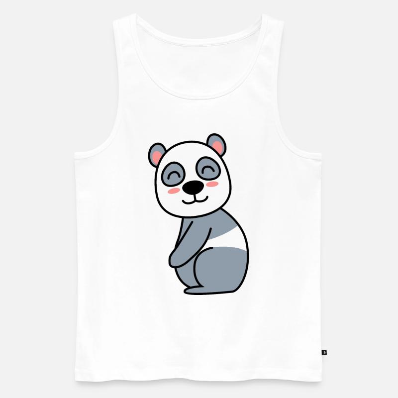 Panda Comic Tier - Männer Premium Bio Tank Top - Weiß