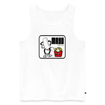 With mayo - Men's Premium Organic Tank Top - white - Front - AI Model Male 178 light (178cm)