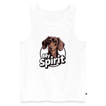 Dackel mein Spirit mein Seelenhund - Männer Premium Bio Tank Top - Weiß - Vorne - Michal (187cm)