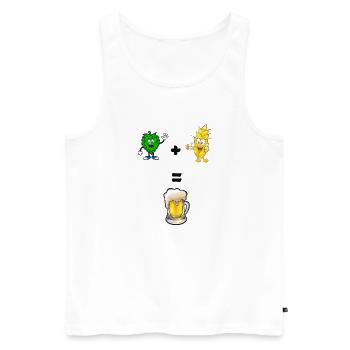 Bier Beer Alkohol Party Saufen JGA Fest - Männer Premium Bio Tank Top - Weiß - Vorne - Michal (187cm)