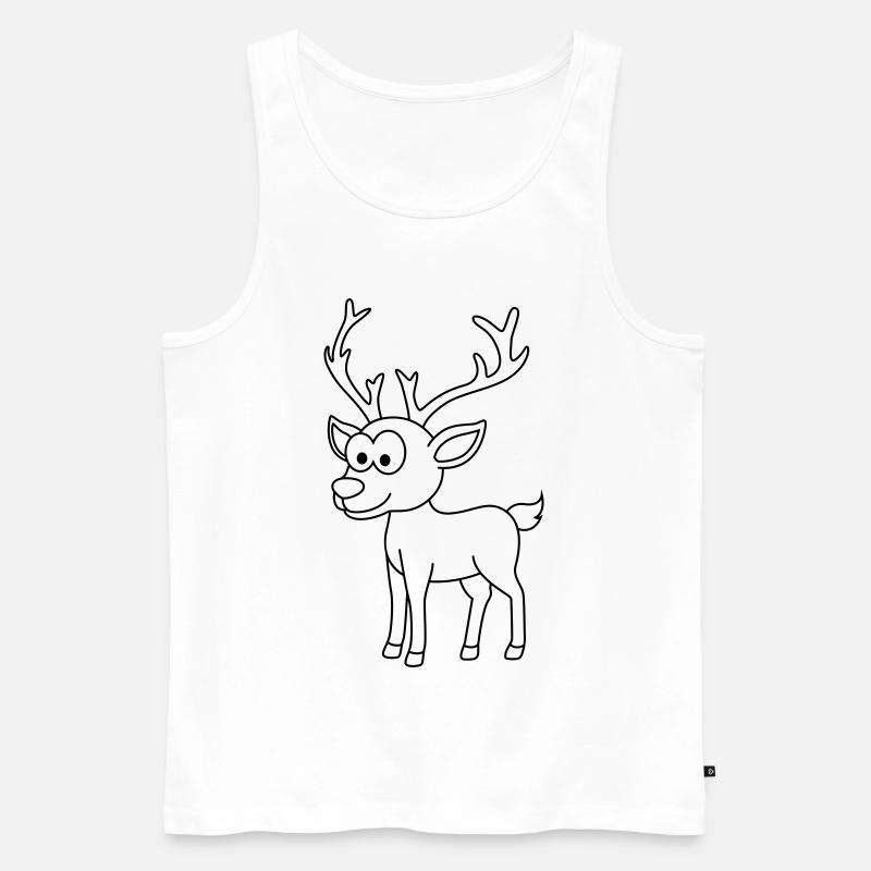 Hirsch Comic Tier - Männer Premium Bio Tank Top - Weiß
