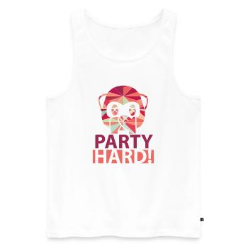 Party Hard - Männer Premium Bio Tank Top - Weiß - Vorne - AI Model Male 178 light (178cm)