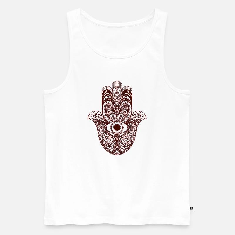 Hand der Fatima - Hamsa - Männer Premium Bio Tank Top - Weiß