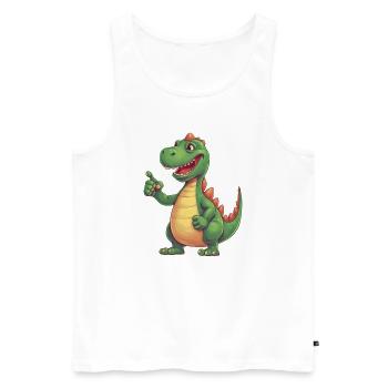 Ein Dino, dem Sie vertrauen können Daumen hoch für Sie - Männer Premium Bio Tank Top - Weiß - Vorne - Michal (187cm)