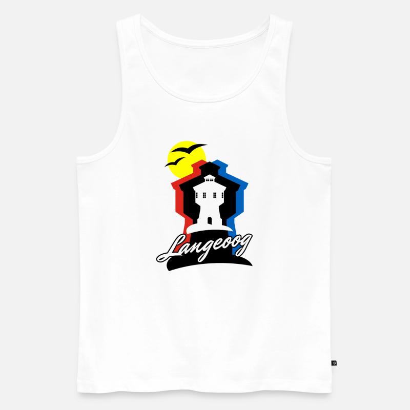 Langeoog Style mit Wasserturm - Männer Premium Bio Tank Top - Weiß