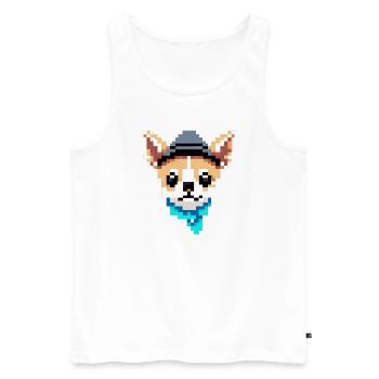 Pixel Art Chihuahua Dog Lover chiot - Débardeur bio Premium Homme - blanc - Devant - Michal (187cm)