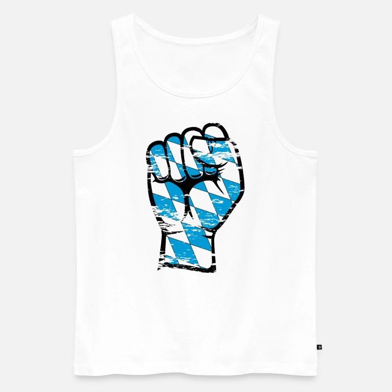 Bayern Flagge Faust used - Männer Premium Bio Tank Top - Weiß