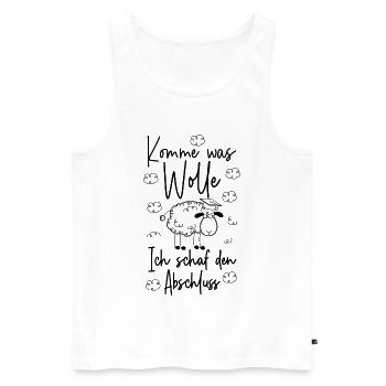 KOMME WAS WOLLE ICH SCHAF DEN ABSCHLUSS 2026 - Männer Premium Bio Tank Top - Weiß - Vorne - Michal (187cm)