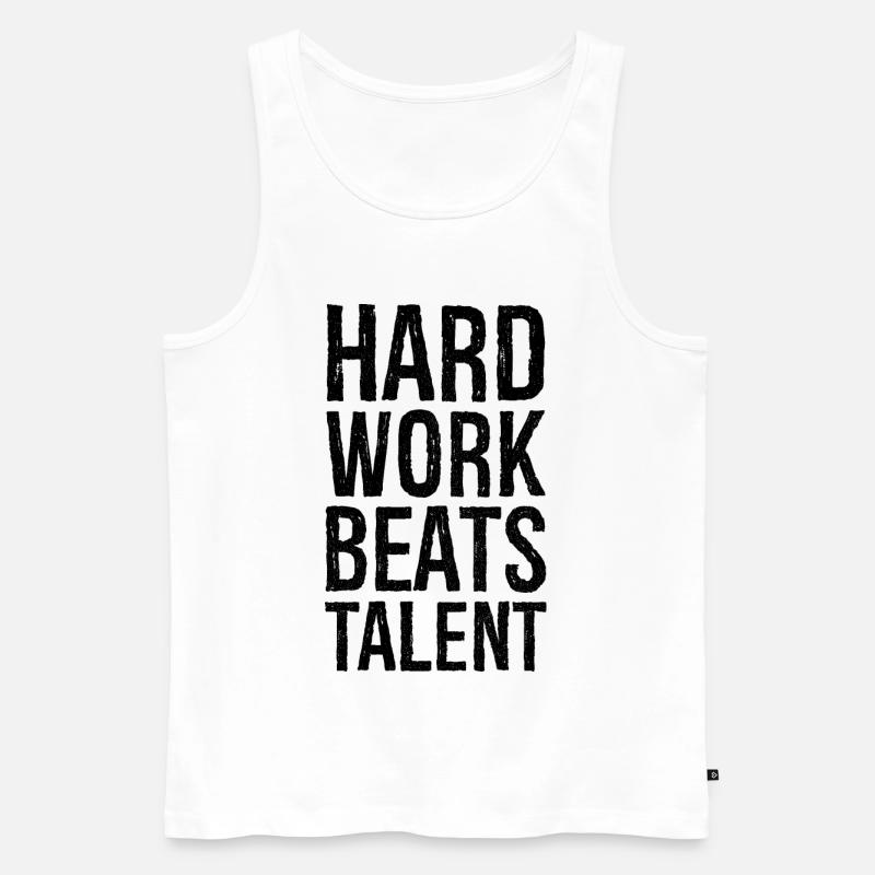 hard work beats talent - Männer Premium Bio Tank Top - Weiß