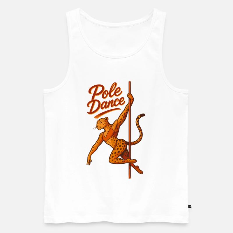 Pole Dance Leopardin Poledancerin Geschenk - Männer Premium Bio Tank Top - Weiß