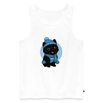 Cuddly Dog Winter Magic - Men's Premium Organic Tank Top - white - Front - AI Model Male 178 light (178cm)