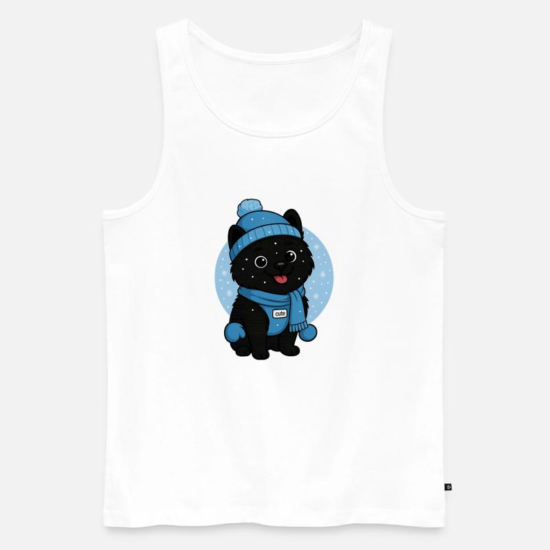 Kuschelhund Winterzauber - Männer Premium Bio Tank Top - Weiß