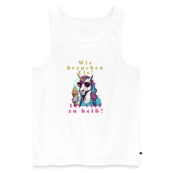 Einhorn Eis vs. Hitze - Men's Premium Organic Tank Top - white - Front - Michal (187cm)