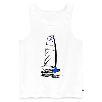 Foiling Moth Segelboot Foilsegeln Segeljolle Motte - Männer Premium Bio Tank Top - Weiß - Vorne - Michal (187cm)