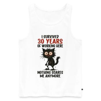 30 Year Company Anniversary Service Anniversary Work - Men's Premium Organic Tank Top - white - Front - AI Model Male 178 light (178cm)