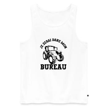 je serai dans mon bureau - Débardeur bio Premium Homme - blanc - Devant - Michal (187cm)