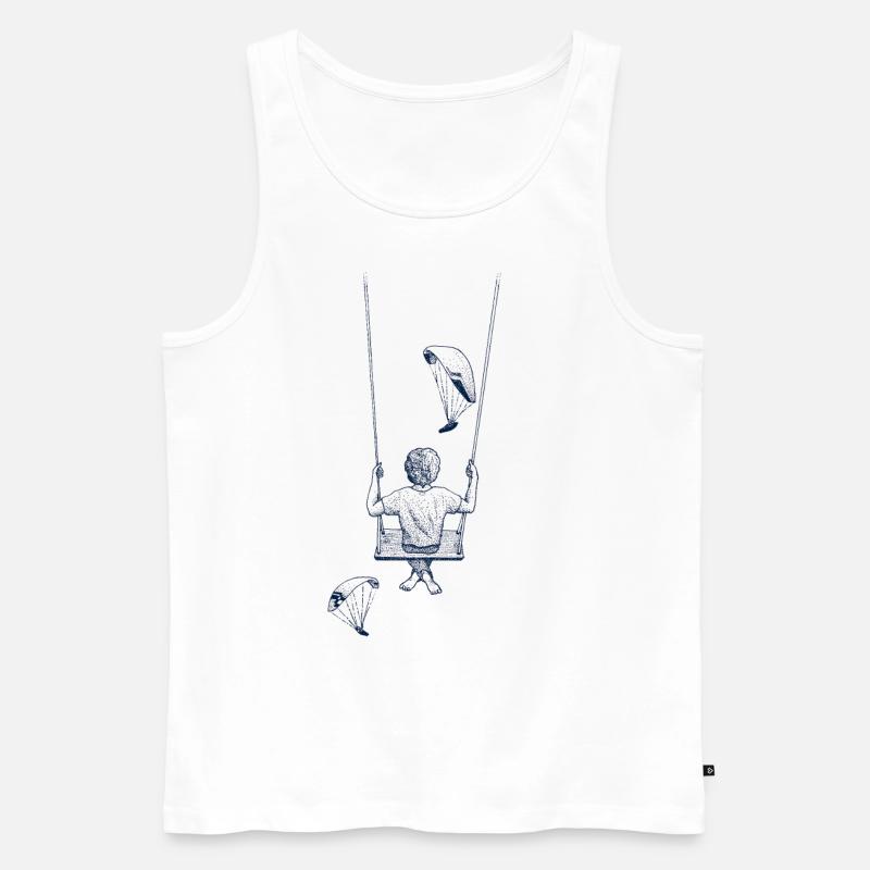 Hanging around in the sky - Männer Premium Bio Tank Top - Weiß