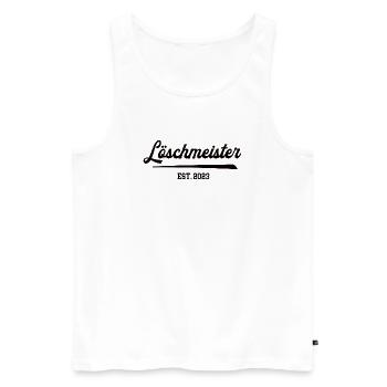 Freiwillige Feuerwehr Löschmeister 2023 Dienstgrad - Männer Premium Bio Tank Top - Weiß - Vorne - AI Model Male 178 light (178cm)