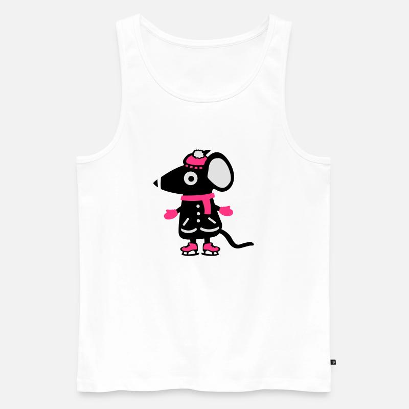 Maus Eiskunstlauf - Schlittschuh - Männer Premium Bio Tank Top - Weiß