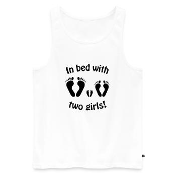 In bed with two girls - daddy and his girls - Papa - Men's Premium Organic Tank Top - white - Front - Michal (187cm)