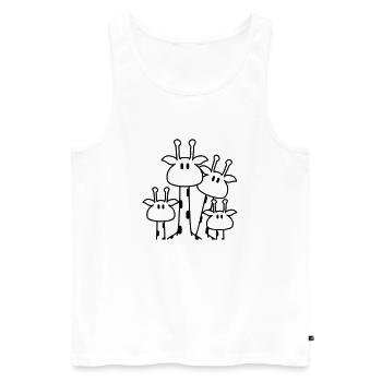 Cute giraffe family 2 children mom dad giraffe - Men's Premium Organic Tank Top - white - Front - Michal (187cm)