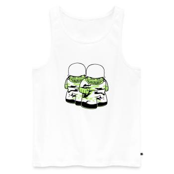 2 freunde team paar soldat tarnmuster krieg armee - Männer Premium Bio Tank Top - Weiß - Vorne - Michal (187cm)
