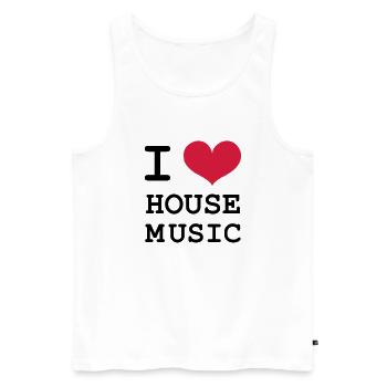 I Love House Music ! - Débardeur bio Premium Homme - blanc - Devant - Michal (187cm)