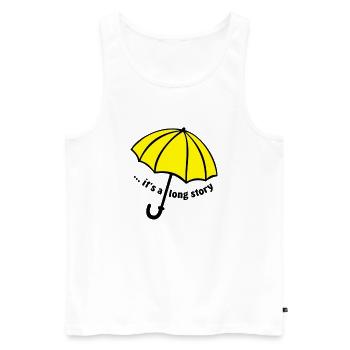 it's a long story / Regenschirm - Männer Premium Bio Tank Top - Weiß - Vorne - AI Model Male 178 light (178cm)